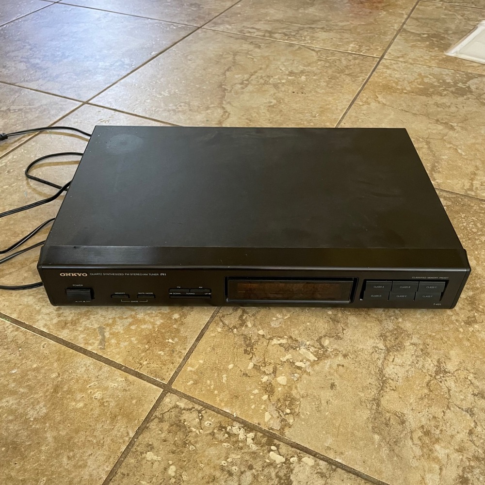 Onkyo‎ T-401 Quartz Synthesized FM Stereo AM Tuner RI Black Vintage Component